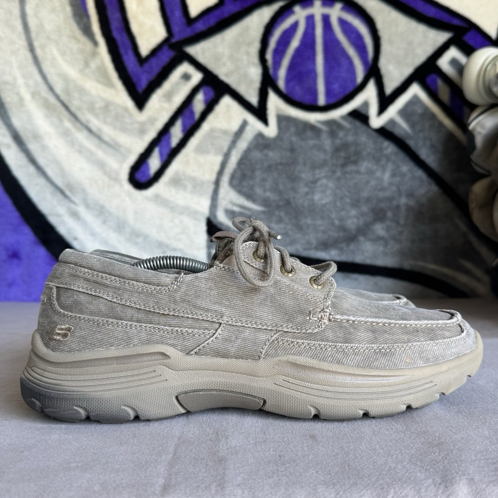 Size 11 - Skechers Mens Canvas Relaxed Fit Oxfords Shoes 204011 Tpe View 3